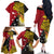 Papua New Guinea Independence Day Family Matching Off The Shoulder Long Sleeve Dress and Hawaiian Shirt Bird-of-Paradise with Map and Polynesian Pattern