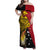 Papua New Guinea Independence Day Family Matching Off Shoulder Maxi Dress and Hawaiian Shirt Bird-of-Paradise with Map and Polynesian Pattern