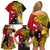 Papua New Guinea Independence Day Family Matching Off Shoulder Short Dress and Hawaiian Shirt Bird-of-Paradise with Map and Polynesian Pattern