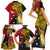 Papua New Guinea Independence Day Family Matching Short Sleeve Bodycon Dress and Hawaiian Shirt Bird-of-Paradise with Map and Polynesian Pattern