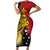 Papua New Guinea Independence Day Family Matching Short Sleeve Bodycon Dress and Hawaiian Shirt Bird-of-Paradise with Map and Polynesian Pattern