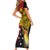 Papua New Guinea Independence Day Family Matching Short Sleeve Bodycon Dress and Hawaiian Shirt Bird-of-Paradise with Map and Polynesian Pattern