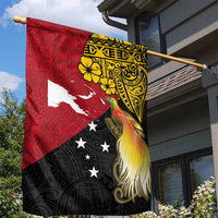 Papua New Guinea Independence Day Garden Flag Bird-of-Paradise with Map and Polynesian Pattern LT03 - Polynesian Pride