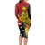 Papua New Guinea Independence Day Long Sleeve Bodycon Dress Bird-of-Paradise with Map and Polynesian Pattern