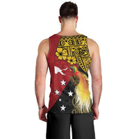 Papua New Guinea Independence Day Men Tank Top Bird-of-Paradise with Map and Polynesian Pattern LT03 - Polynesian Pride