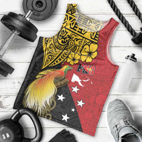 Papua New Guinea Independence Day Men Tank Top Bird-of-Paradise with Map and Polynesian Pattern LT03 - Polynesian Pride