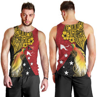 Papua New Guinea Independence Day Men Tank Top Bird-of-Paradise with Map and Polynesian Pattern LT03 - Polynesian Pride