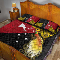 Papua New Guinea Independence Day Quilt Bed Set Bird-of-Paradise with Map and Polynesian Pattern LT03 - Polynesian Pride