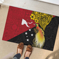 Papua New Guinea Independence Day Rubber Doormat Bird-of-Paradise with Map and Polynesian Pattern LT03 - Polynesian Pride