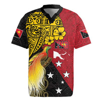 Papua New Guinea Independence Day Rugby Jersey Bird-of-Paradise with Map and Polynesian Pattern