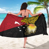 Papua New Guinea Independence Day Sarong Bird-of-Paradise with Map and Polynesian Pattern