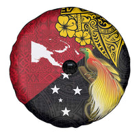 Papua New Guinea Independence Day Spare Tire Cover Bird-of-Paradise with Map and Polynesian Pattern LT03 - Polynesian Pride