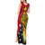 Papua New Guinea Independence Day Tank Maxi Dress Bird-of-Paradise with Map and Polynesian Pattern