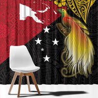 Papua New Guinea Independence Day Window Curtain Bird-of-Paradise with Map and Polynesian Pattern LT03 - Polynesian Pride