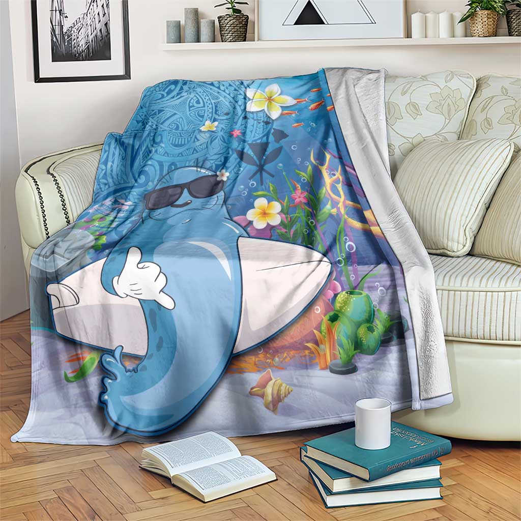 Aloha Hawaiian Monk Seal Blanket Polynesian Tattoo The Ocean and Undersea Vibe LT03 Blue - Polynesian Pride