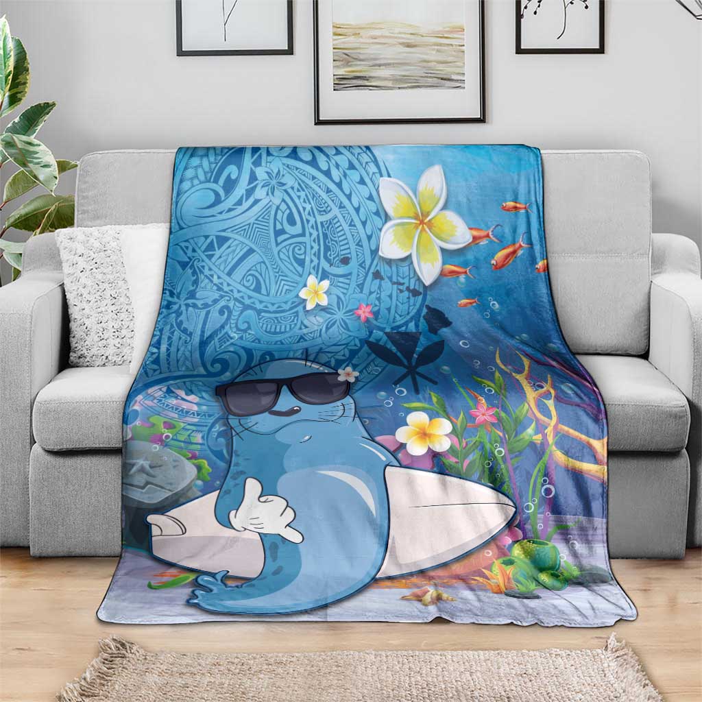 Aloha Hawaiian Monk Seal Blanket Polynesian Tattoo The Ocean and Undersea Vibe LT03 - Polynesian Pride