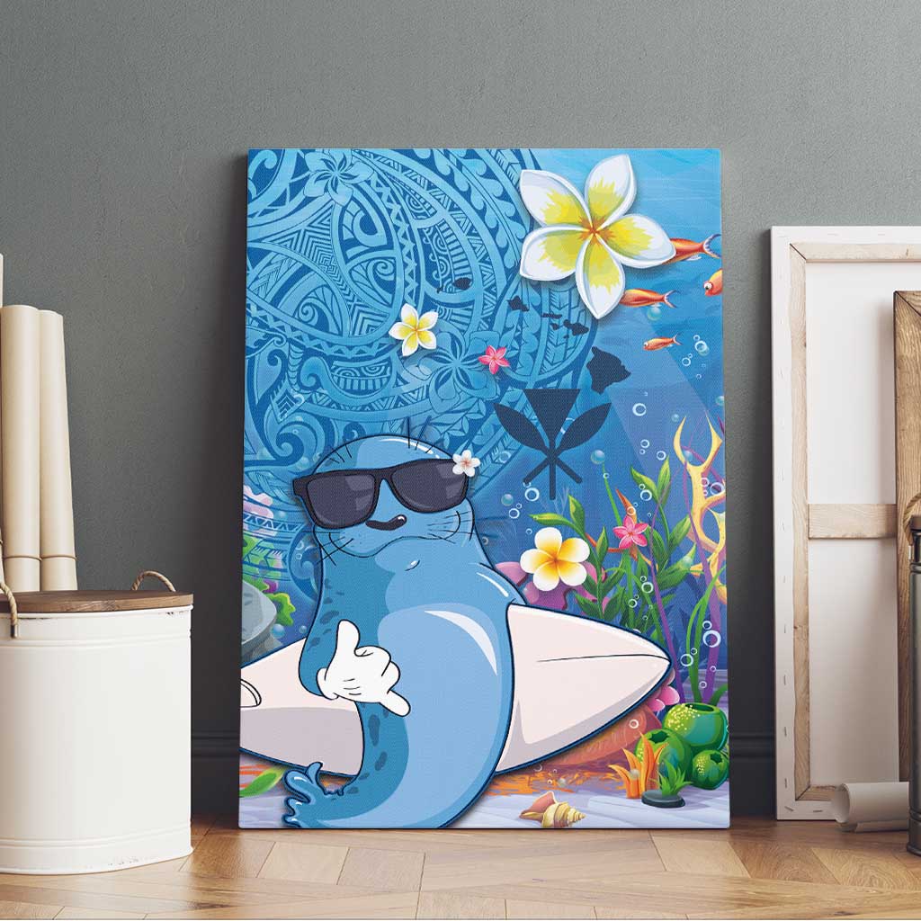 Aloha Hawaiian Monk Seal Canvas Wall Art Polynesian Tattoo The Ocean and Undersea Vibe LT03 - Polynesian Pride
