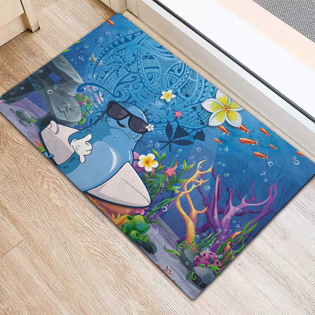 Aloha Hawaiian Monk Seal Rubber Doormat Polynesian Tattoo The Ocean and Undersea Vibe LT03 - Polynesian Pride