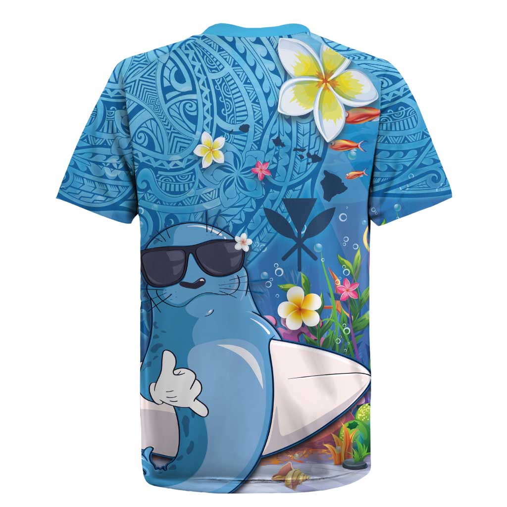 Aloha Hawaiian Monk Seal Rugby Jersey Polynesian Tattoo The Ocean and Undersea Vibe LT03 - Polynesian Pride