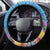 Aloha Hawaiian Monk Seal Steering Wheel Cover Polynesian Tattoo The Ocean and Undersea Vibe