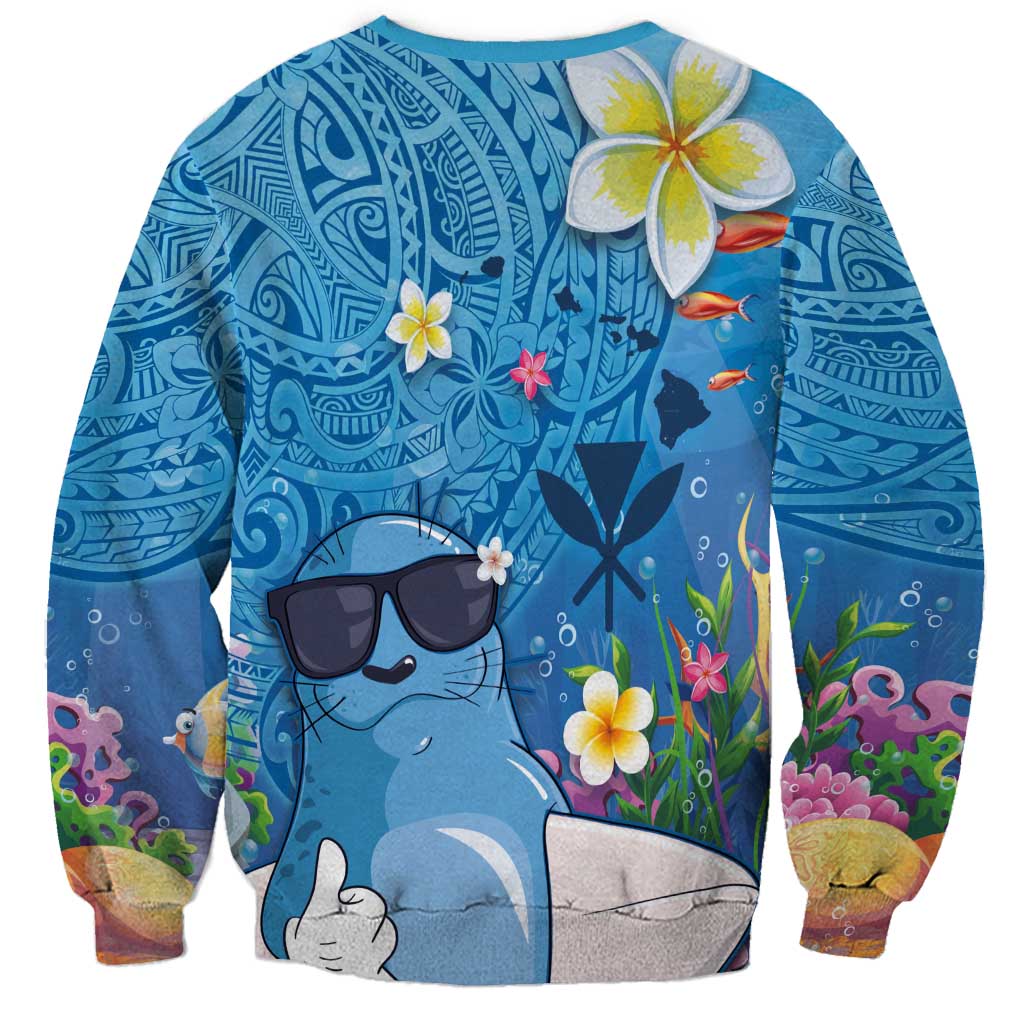 Aloha Hawaiian Monk Seal Sweatshirt Polynesian Tattoo The Ocean and Undersea Vibe LT03 - Polynesian Pride