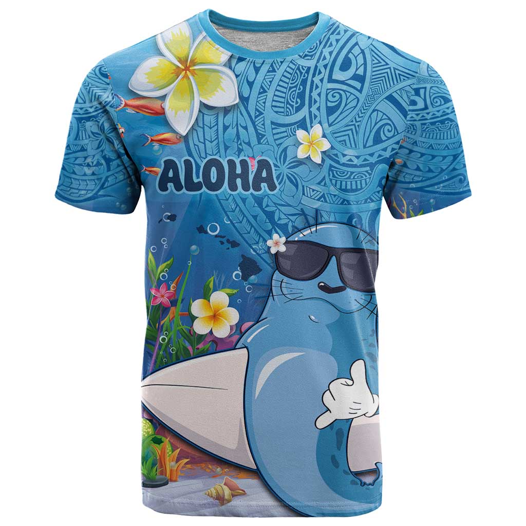 Aloha Hawaiian Monk Seal T Shirt Polynesian Tattoo The Ocean and Undersea Vibe