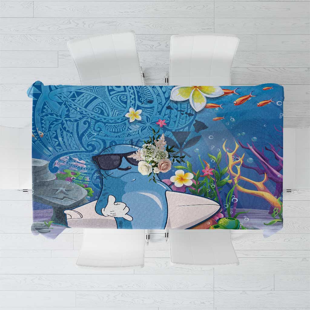 Aloha Hawaiian Monk Seal Tablecloth Polynesian Tattoo The Ocean and Undersea Vibe LT03 Blue - Polynesian Pride