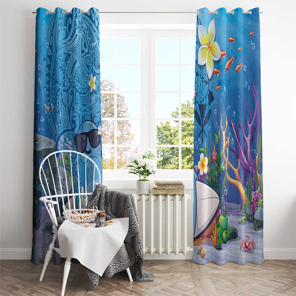 Aloha Hawaiian Monk Seal Window Curtain Polynesian Tattoo The Ocean and Undersea Vibe LT03 - Polynesian Pride