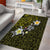 Hawaiian Turtle and Plumeria Area Rug Polynesian Tattoo and Tribal Elements Pattern Yellow Color