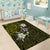 Hawaiian Turtle and Plumeria Area Rug Polynesian Tattoo and Tribal Elements Pattern Yellow Color