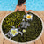 Hawaiian Turtle and Plumeria Beach Blanket Polynesian Tattoo and Tribal Elements Pattern Yellow Color