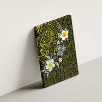 Hawaiian Turtle and Plumeria Canvas Wall Art Polynesian Tattoo and Tribal Elements Pattern Yellow Color LT03 - Polynesian Pride
