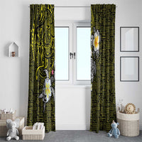 Hawaiian Turtle and Plumeria Window Curtain Polynesian Tattoo and Tribal Elements Pattern Yellow Color LT03 - Polynesian Pride