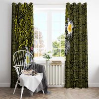Hawaiian Turtle and Plumeria Window Curtain Polynesian Tattoo and Tribal Elements Pattern Yellow Color LT03 - Polynesian Pride