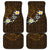 Hawaiian Turtle and Plumeria Car Mats Polynesian Tattoo and Tribal Elements Pattern Orange Color