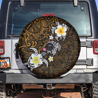 Hawaiian Turtle and Plumeria Spare Tire Cover Polynesian Tattoo and Tribal Elements Pattern Orange Color LT03 Orange - Polynesian Pride