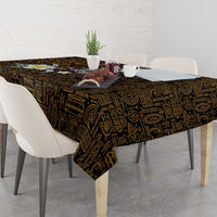 Hawaiian Turtle and Plumeria Tablecloth Polynesian Tattoo and Tribal Elements Pattern Orange Color LT03 - Polynesian Pride