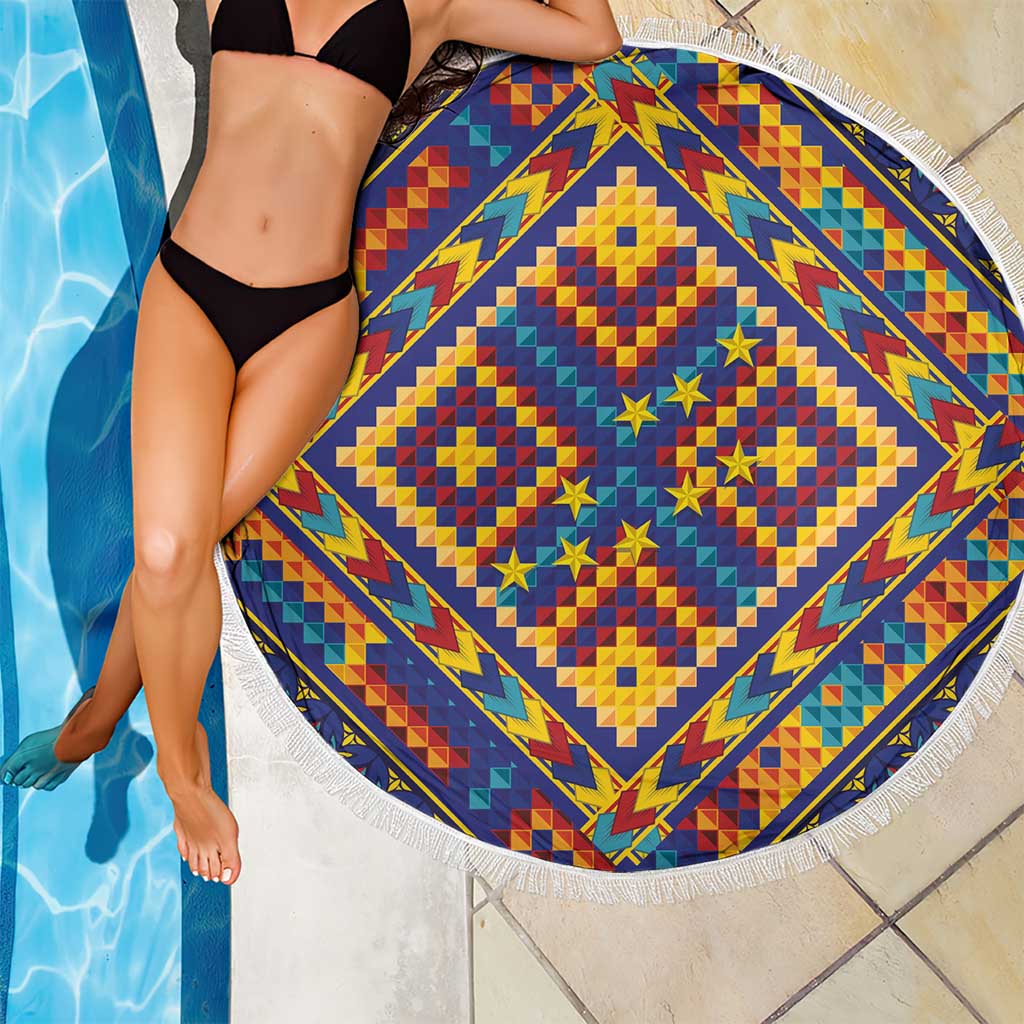 Kolose-Tuvalu Crochet Beach Blanket with Polynesian and Pacific Tattoos LT03 - Polynesian Pride