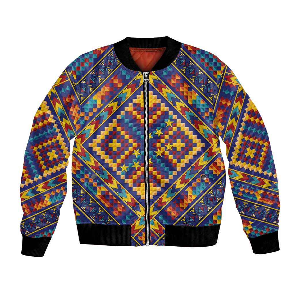 Kolose-Tuvalu Crochet Bomber Jacket with Polynesian and Pacific Tattoos - Polynesian Pride