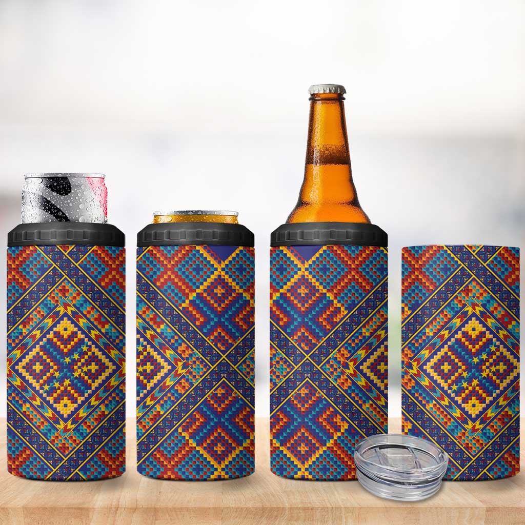Kolose-Tuvalu Crochet 4 in 1 Can Cooler Tumbler with Polynesian and Pacific Tattoos LT03 - Polynesian Pride