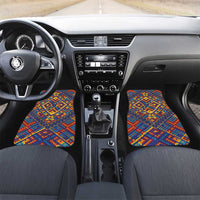 Kolose-Tuvalu Crochet Car Mats with Polynesian and Pacific Tattoos LT03 Set 2pcs - Front Navy - Polynesian Pride