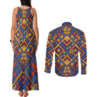 Kolose-Tuvalu Crochet Couples Matching Tank Maxi Dress and Long Sleeve Button Shirt with Polynesian and Pacific Tattoos LT03 - Polynesian Pride
