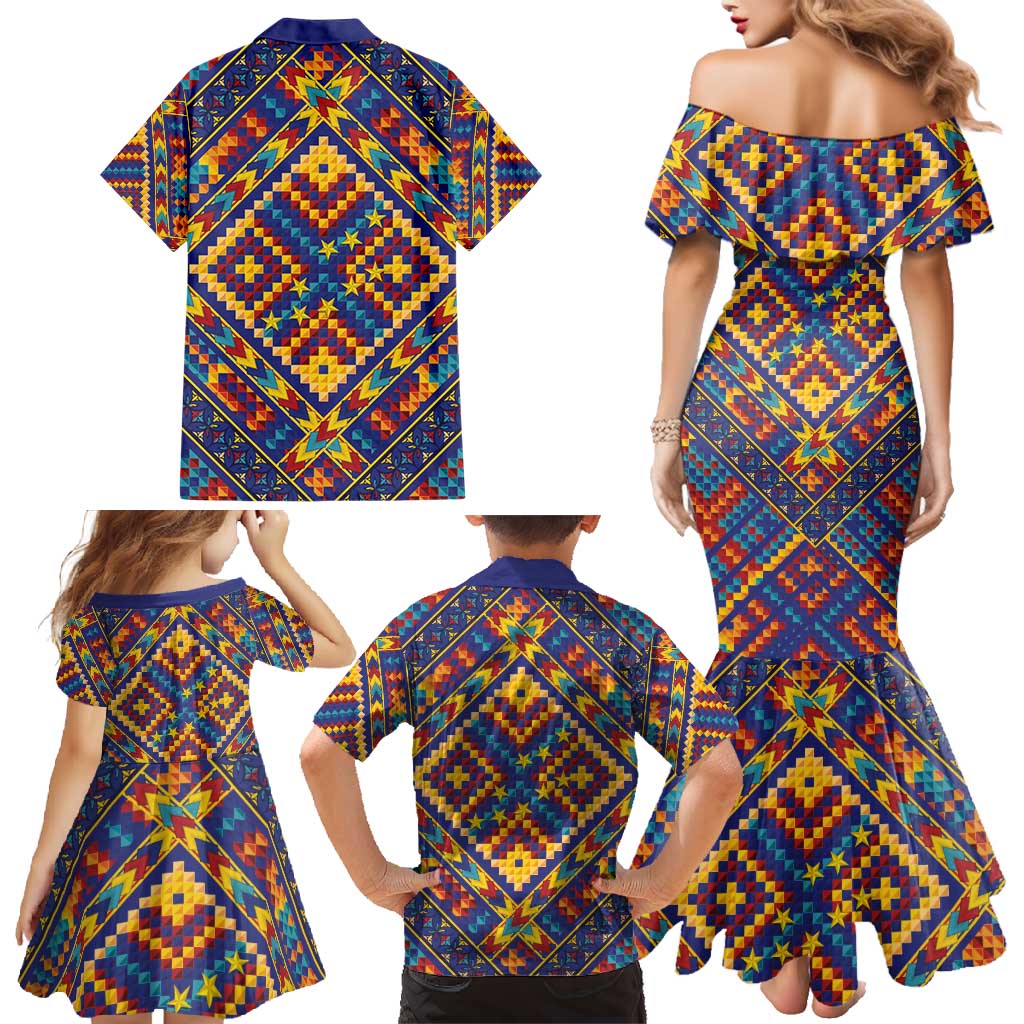 Kolose-Tuvalu Crochet Family Matching Mermaid Dress and Hawaiian Shirt with Polynesian and Pacific Tattoos - Polynesian Pride
