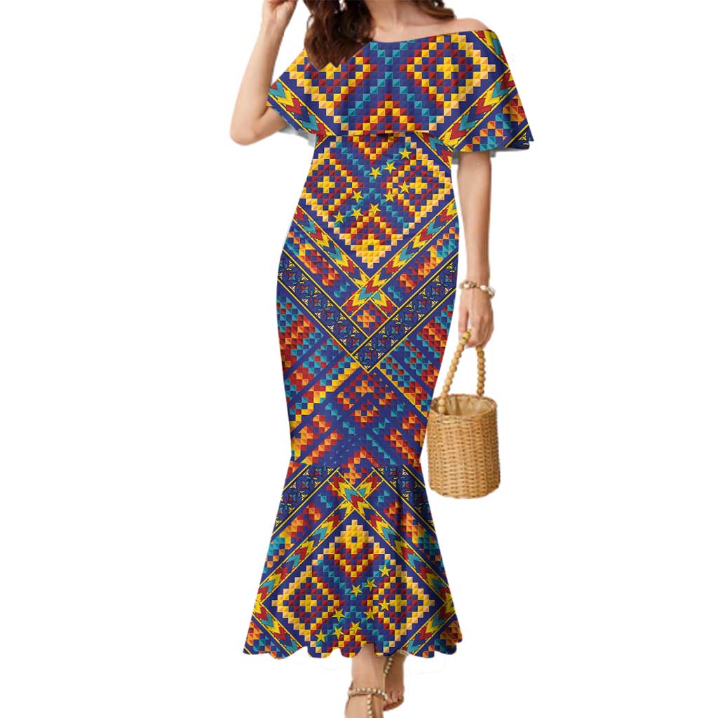 Kolose-Tuvalu Crochet Family Matching Mermaid Dress and Hawaiian Shirt with Polynesian and Pacific Tattoos - Polynesian Pride