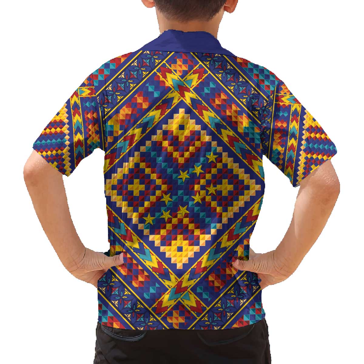 Kolose-Tuvalu Crochet Family Matching Off The Shoulder Long Sleeve Dress and Hawaiian Shirt with Polynesian and Pacific Tattoos - Polynesian Pride
