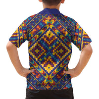 Kolose-Tuvalu Crochet Family Matching Off The Shoulder Long Sleeve Dress and Hawaiian Shirt with Polynesian and Pacific Tattoos - Polynesian Pride