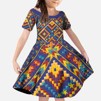 Kolose-Tuvalu Crochet Family Matching Off The Shoulder Long Sleeve Dress and Hawaiian Shirt with Polynesian and Pacific Tattoos - Polynesian Pride