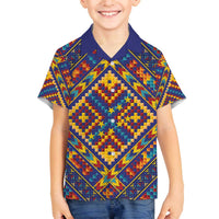 Kolose-Tuvalu Crochet Family Matching Off The Shoulder Long Sleeve Dress and Hawaiian Shirt with Polynesian and Pacific Tattoos - Polynesian Pride