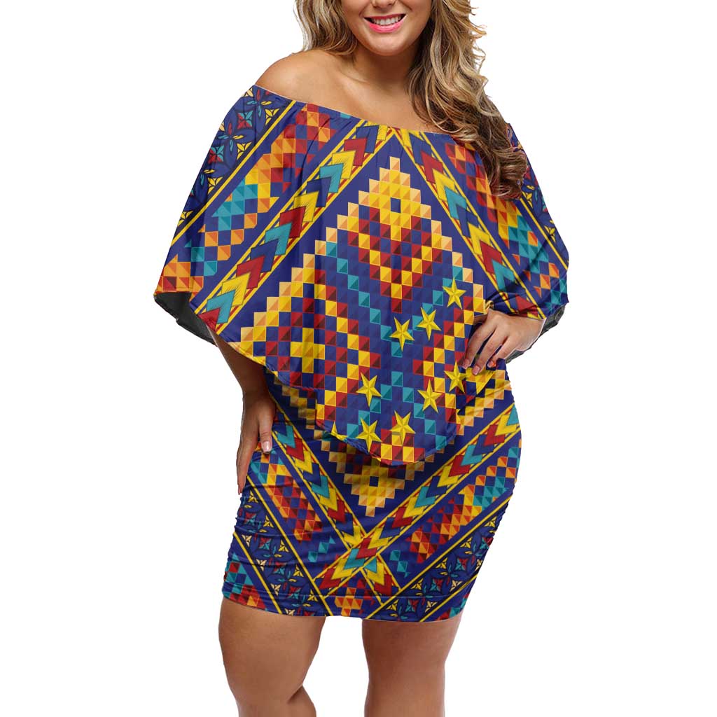 Kolose-Tuvalu Crochet Family Matching Off Shoulder Short Dress and Hawaiian Shirt with Polynesian and Pacific Tattoos - Polynesian Pride