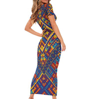 Kolose-Tuvalu Crochet Family Matching Short Sleeve Bodycon Dress and Hawaiian Shirt with Polynesian and Pacific Tattoos - Polynesian Pride